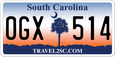 SC license plate OGX514