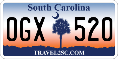 SC license plate OGX520