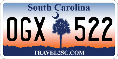 SC license plate OGX522