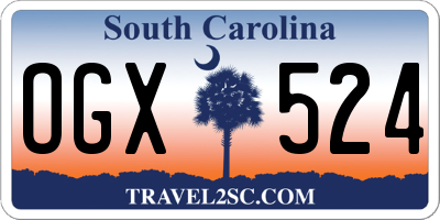 SC license plate OGX524