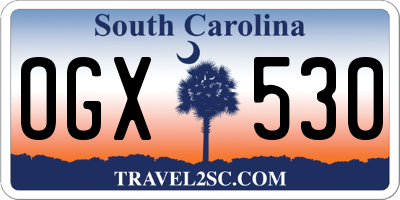 SC license plate OGX530