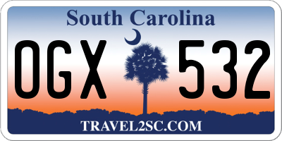 SC license plate OGX532