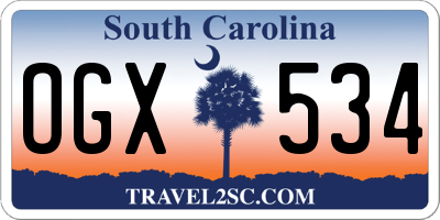 SC license plate OGX534