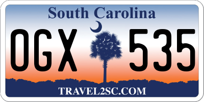 SC license plate OGX535