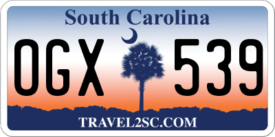 SC license plate OGX539