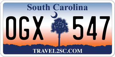 SC license plate OGX547