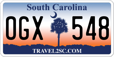 SC license plate OGX548