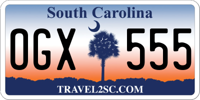 SC license plate OGX555