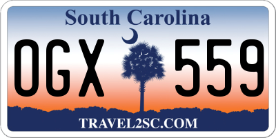 SC license plate OGX559