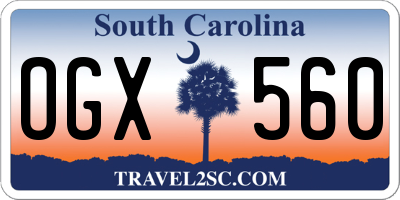 SC license plate OGX560