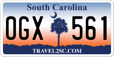 SC license plate OGX561