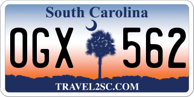 SC license plate OGX562