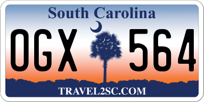 SC license plate OGX564