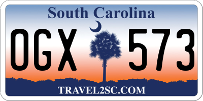 SC license plate OGX573