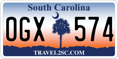 SC license plate OGX574