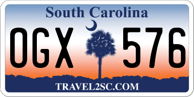 SC license plate OGX576