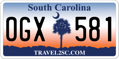 SC license plate OGX581