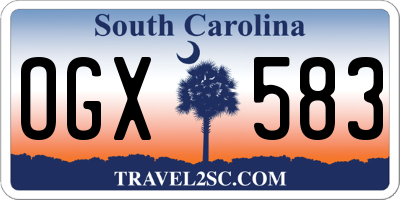 SC license plate OGX583
