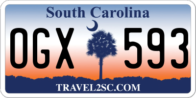 SC license plate OGX593