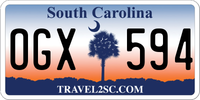 SC license plate OGX594