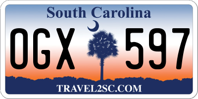SC license plate OGX597