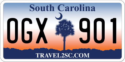 SC license plate OGX901