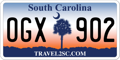 SC license plate OGX902