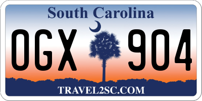 SC license plate OGX904