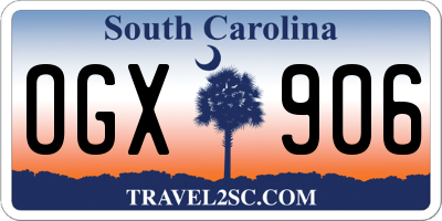 SC license plate OGX906