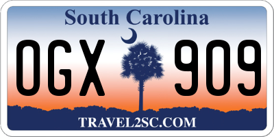 SC license plate OGX909