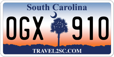 SC license plate OGX910