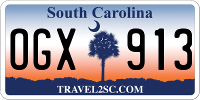 SC license plate OGX913