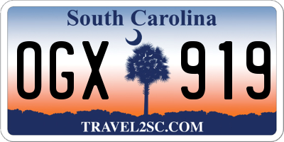 SC license plate OGX919