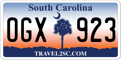 SC license plate OGX923