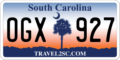 SC license plate OGX927