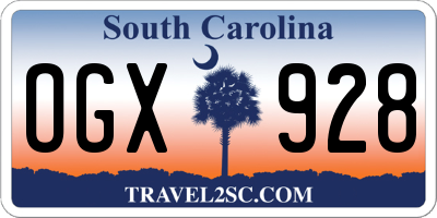 SC license plate OGX928