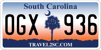 SC license plate OGX936