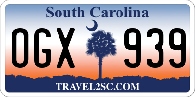 SC license plate OGX939