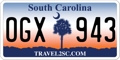 SC license plate OGX943