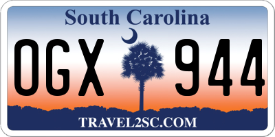 SC license plate OGX944