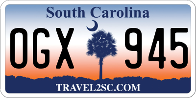 SC license plate OGX945