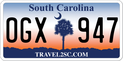 SC license plate OGX947