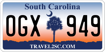 SC license plate OGX949