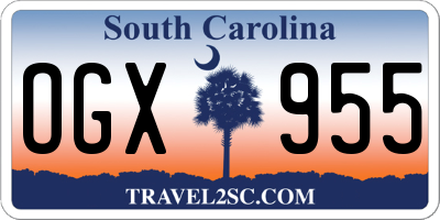 SC license plate OGX955