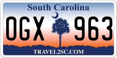 SC license plate OGX963