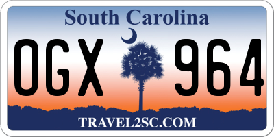 SC license plate OGX964