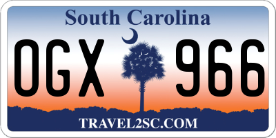 SC license plate OGX966