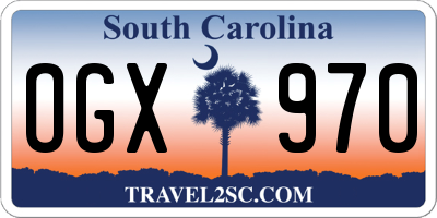SC license plate OGX970