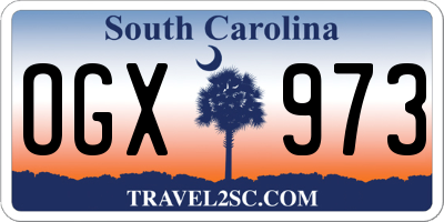 SC license plate OGX973