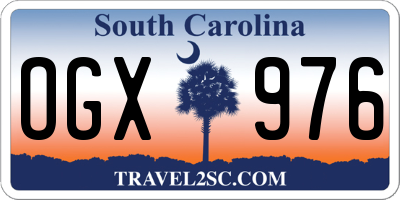 SC license plate OGX976